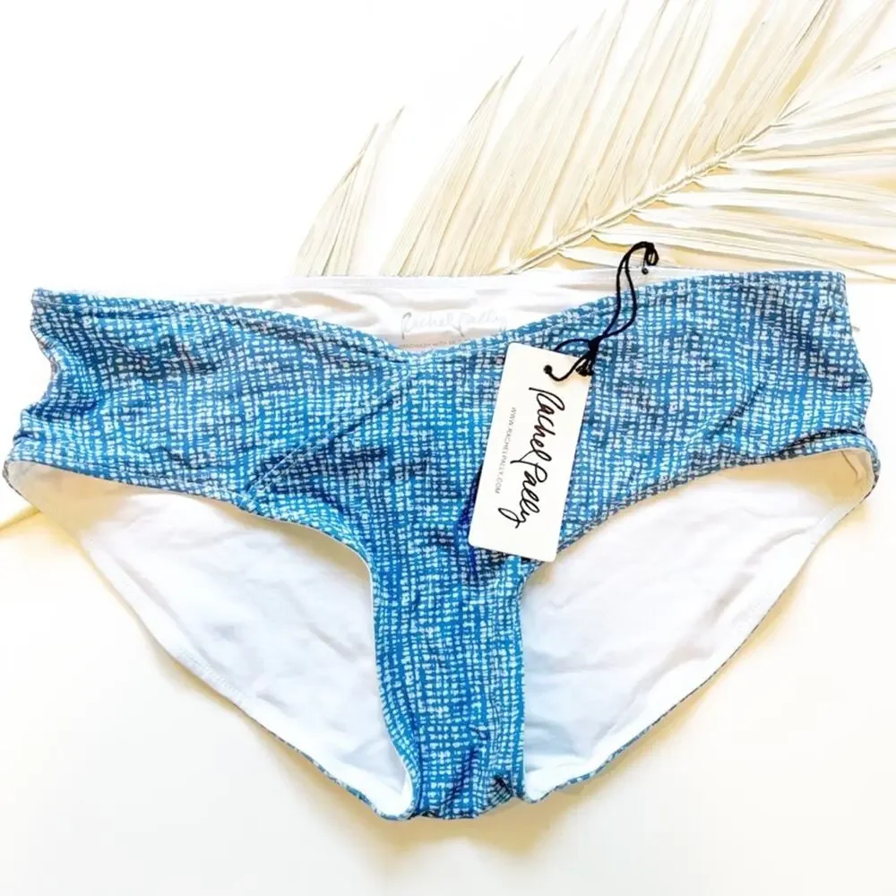 RACHEL PALLY Bikini Bottoms Swim Roatan Bottom Mineral Gingham Size Small NWT